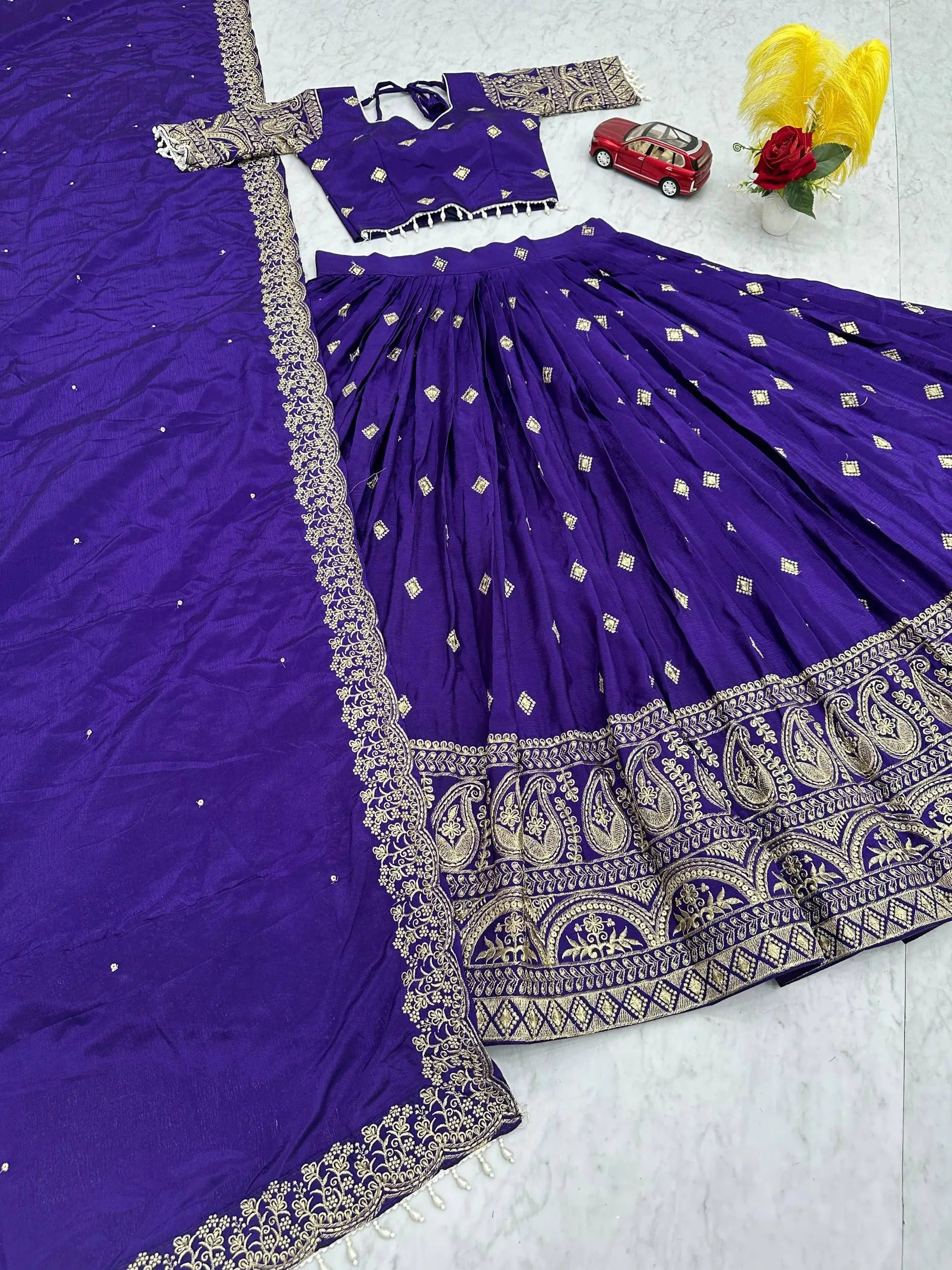 Embroidered Georgette Lehenga Choli Set