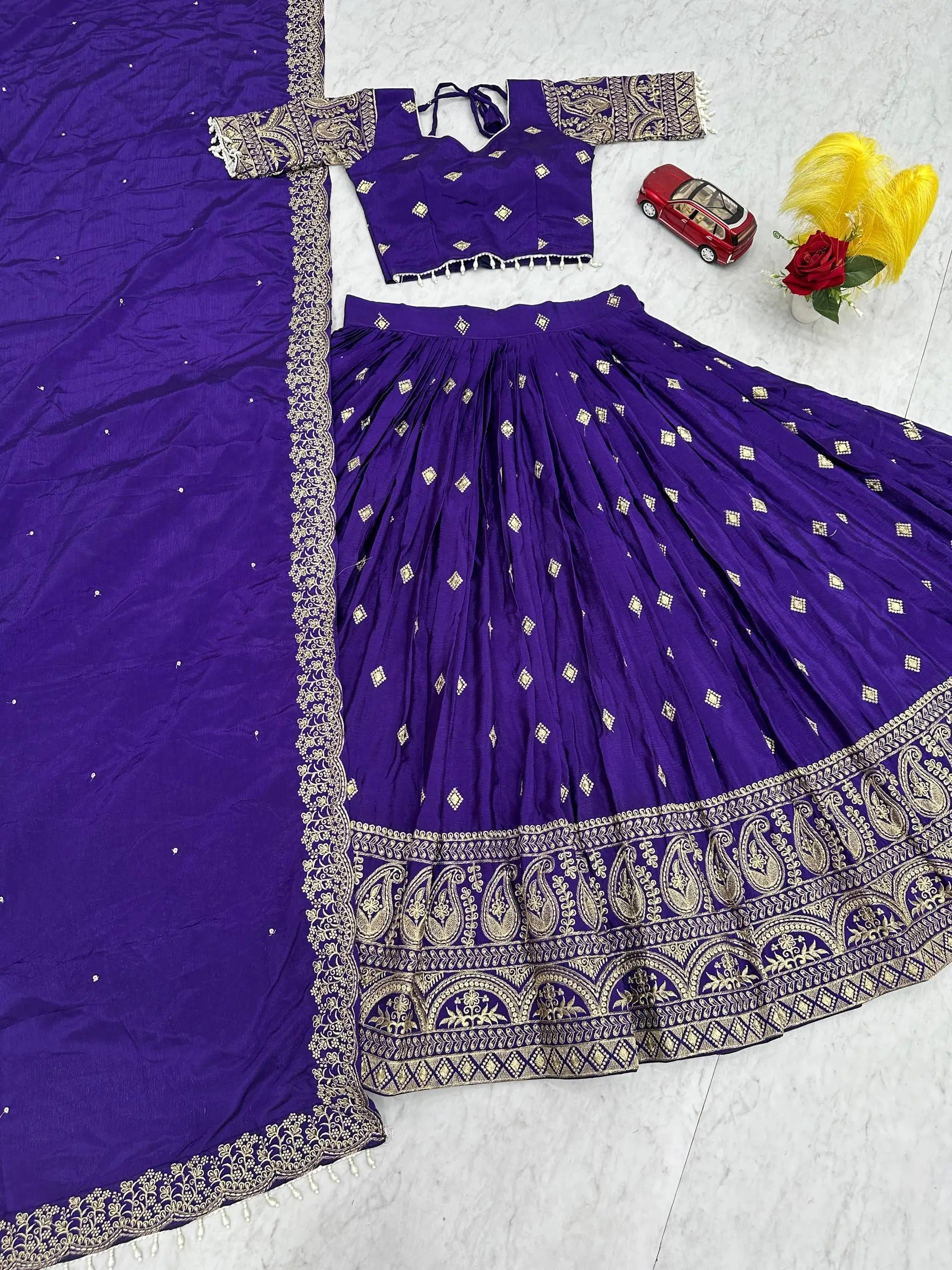 Embroidered Georgette Lehenga Choli Set