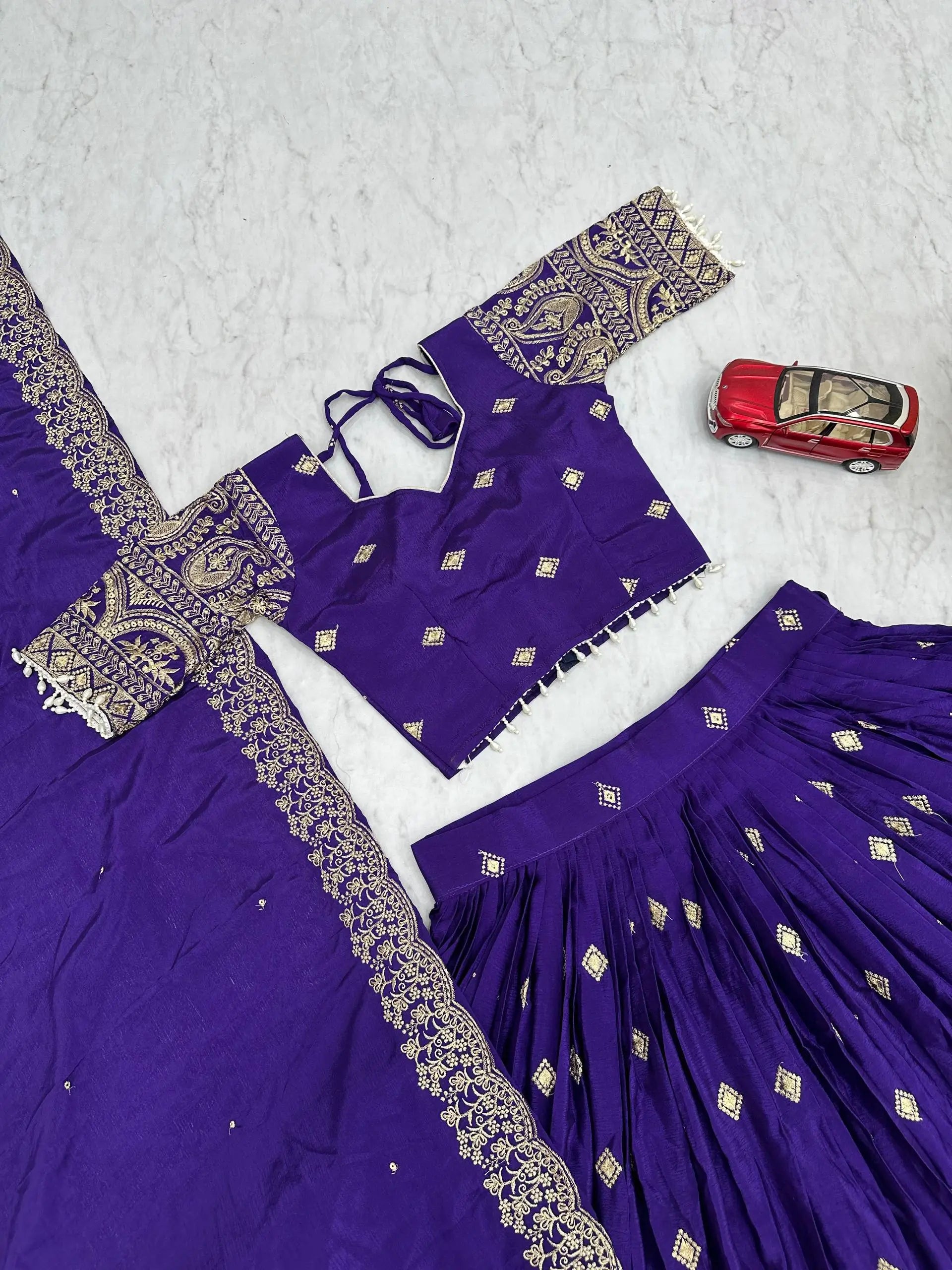 Embroidered Georgette Lehenga Choli Set