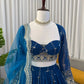 Embroidered Georgette Lehenga Choli Set with Net Dupatta