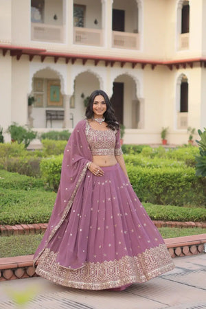 Embroidered Georgette Lehenga Choli Set