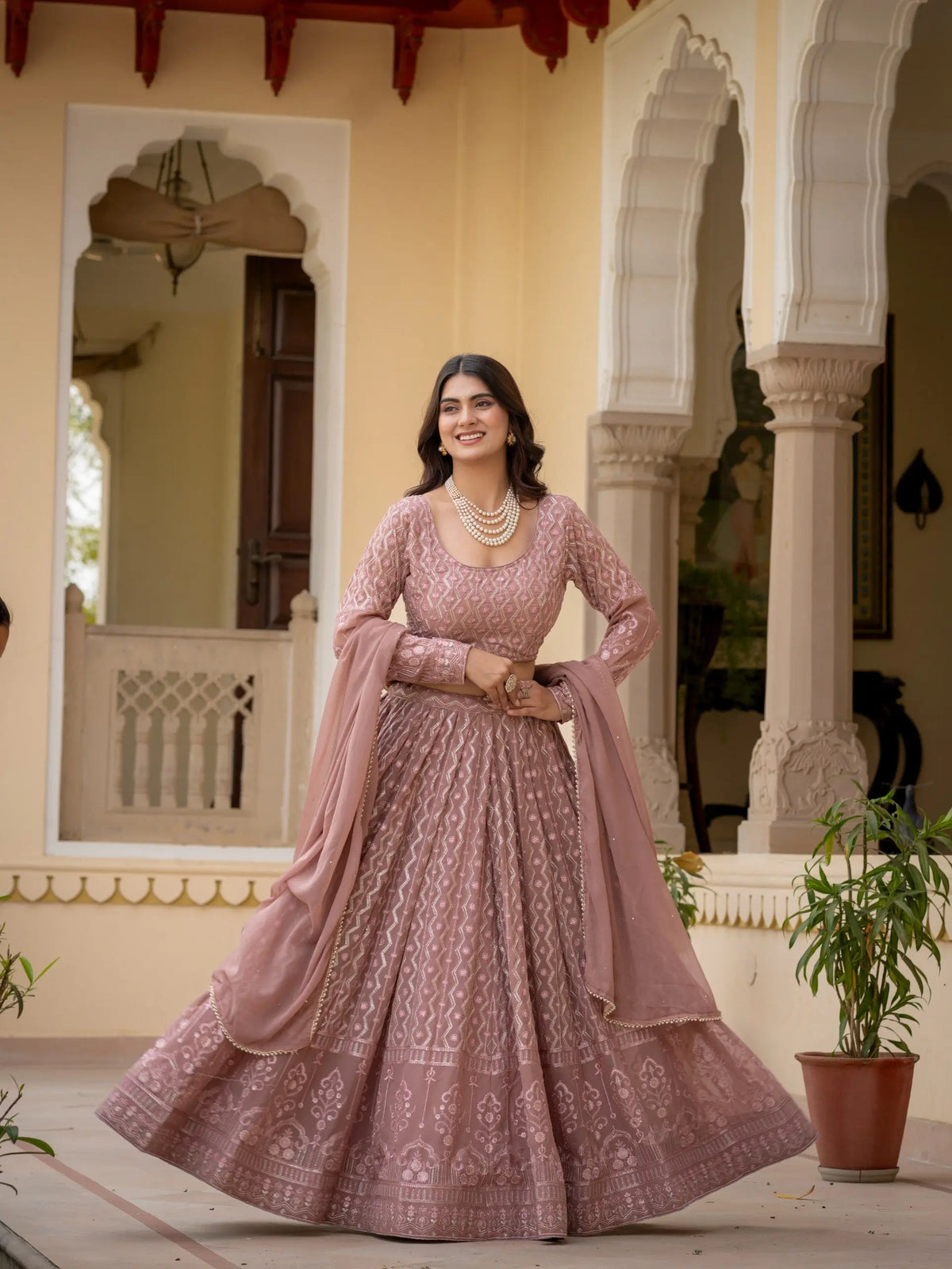 Embroidered Georgette Lehenga Choli for Wedding and Festive Occasions