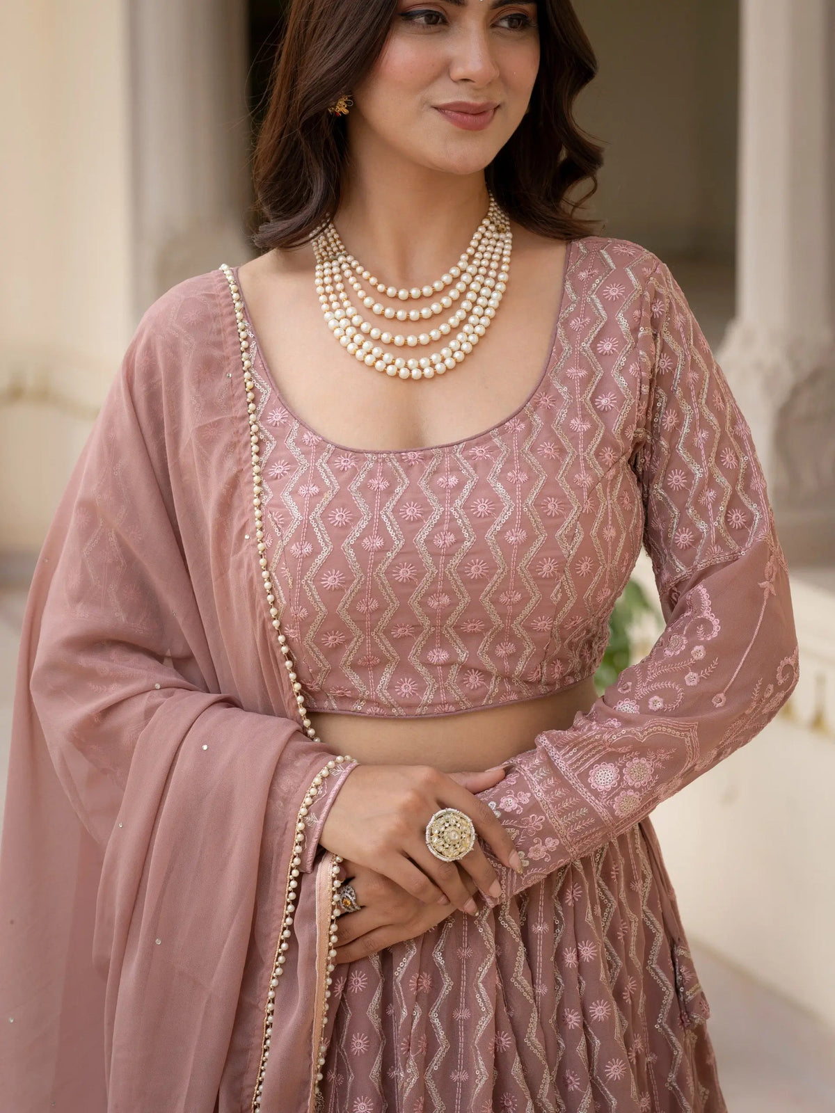 Embroidered Georgette Lehenga Choli for Wedding and Festive Occasions