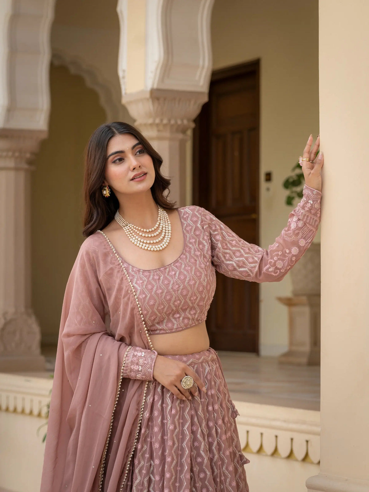 Embroidered Georgette Lehenga Choli for Wedding and Festive Occasions