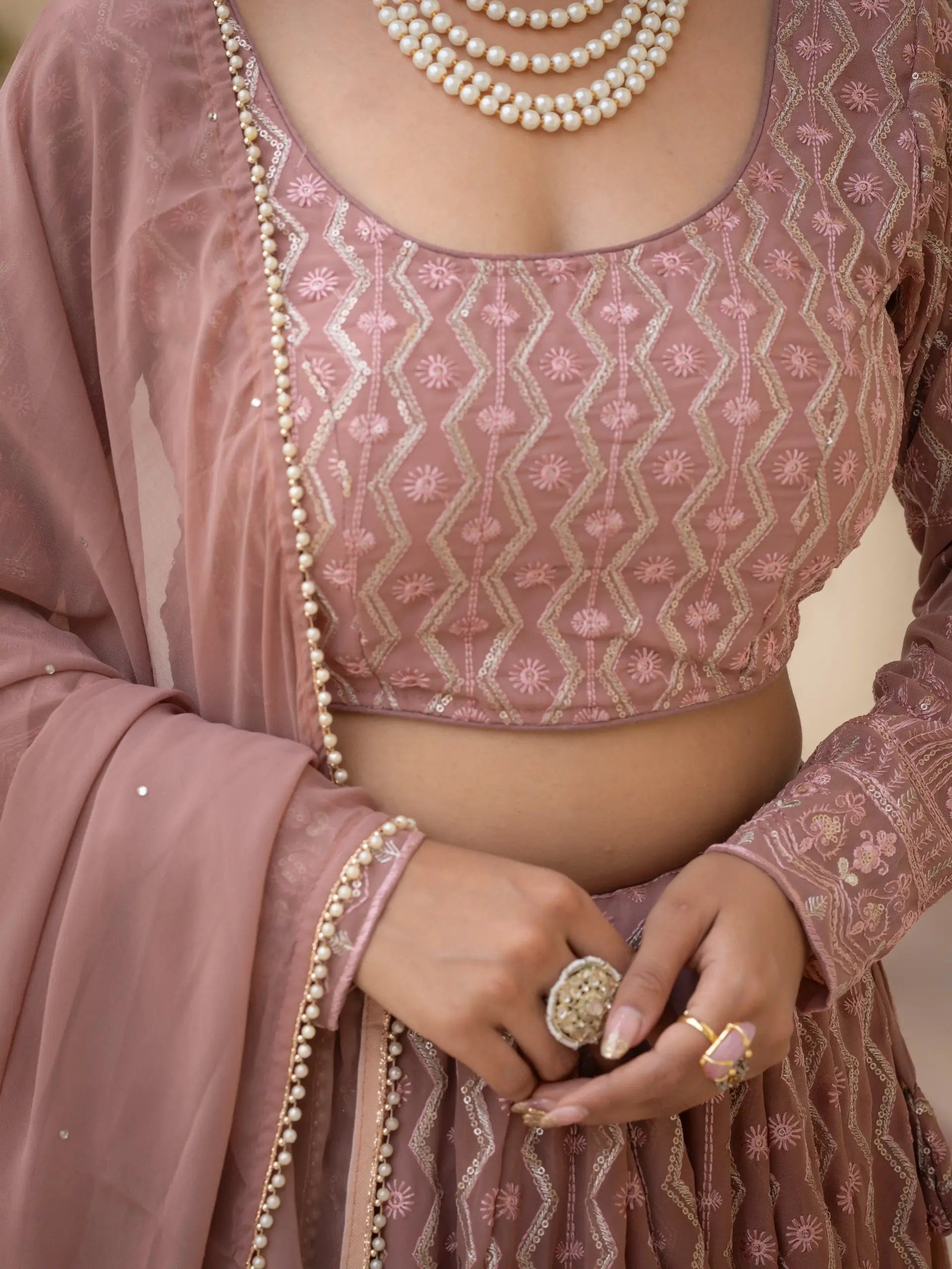 Embroidered Georgette Lehenga Choli for Wedding and Festive Occasions