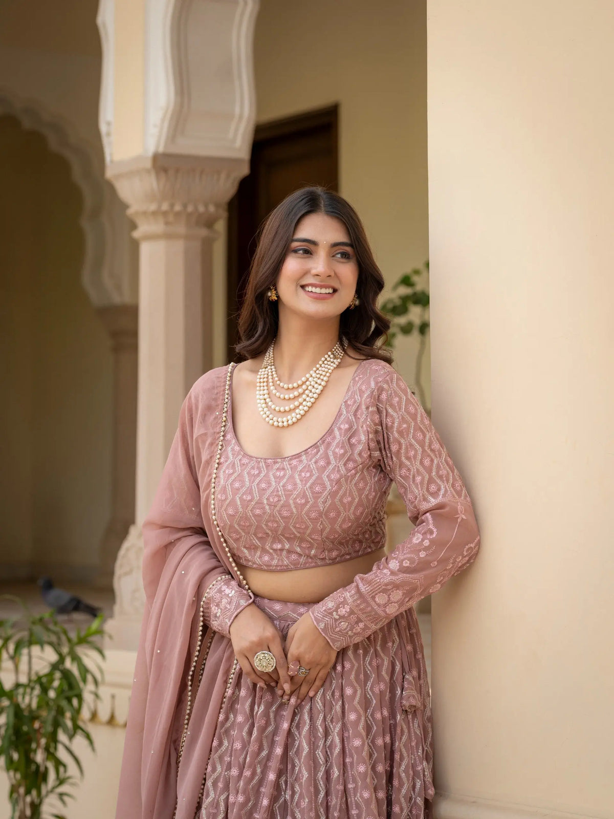 Embroidered Georgette Lehenga Choli for Wedding and Festive Occasions