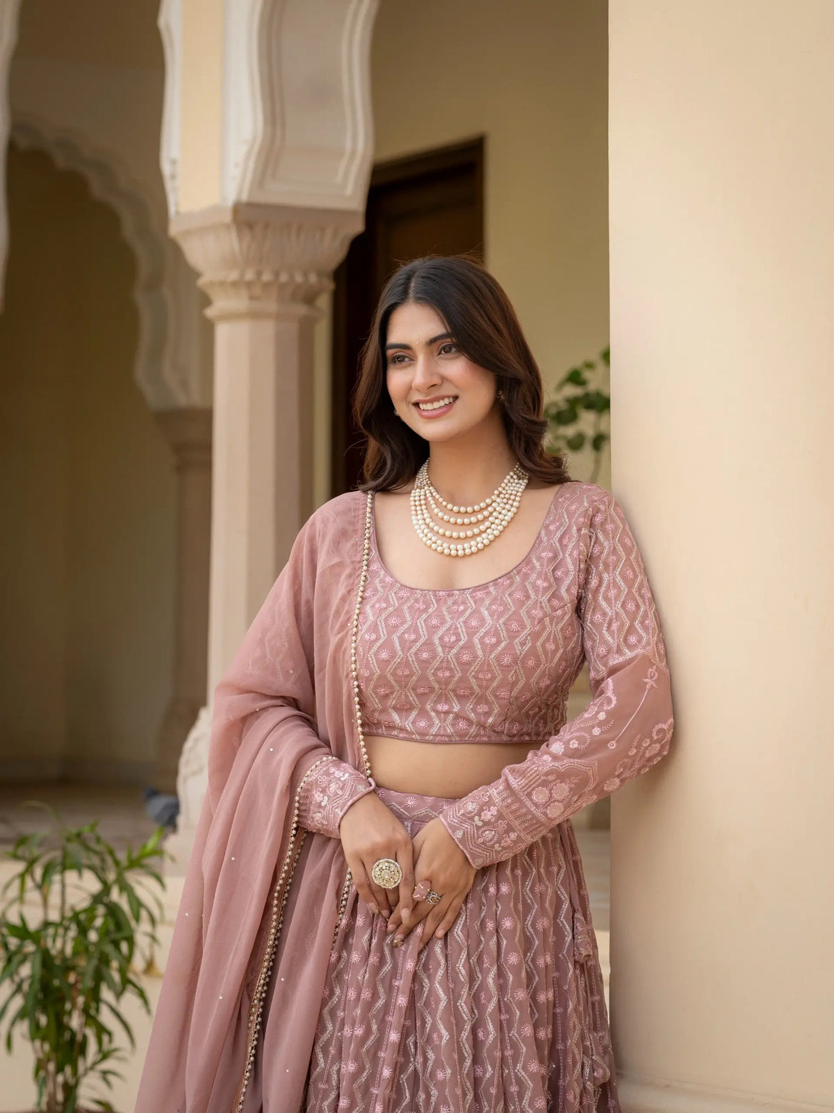 Embroidered Georgette Lehenga Choli for Wedding and Festive Occasions