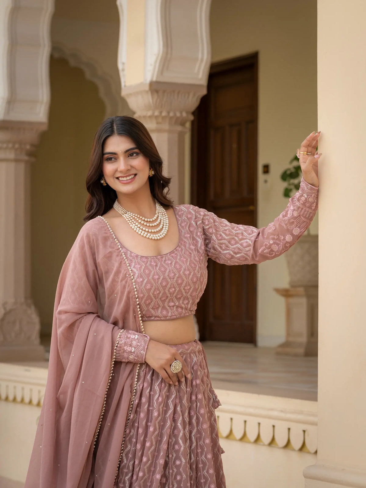 Embroidered Georgette Lehenga Choli for Wedding and Festive Occasions