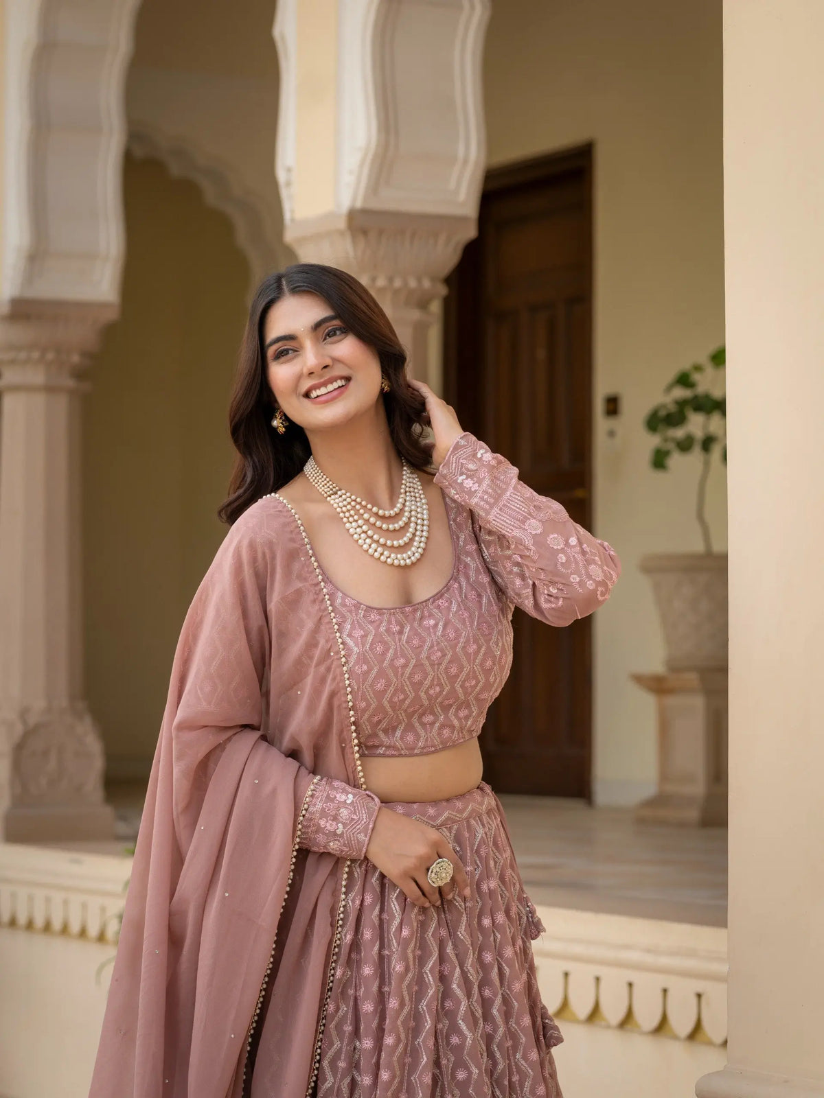 Embroidered Georgette Lehenga Choli for Wedding and Festive Occasions