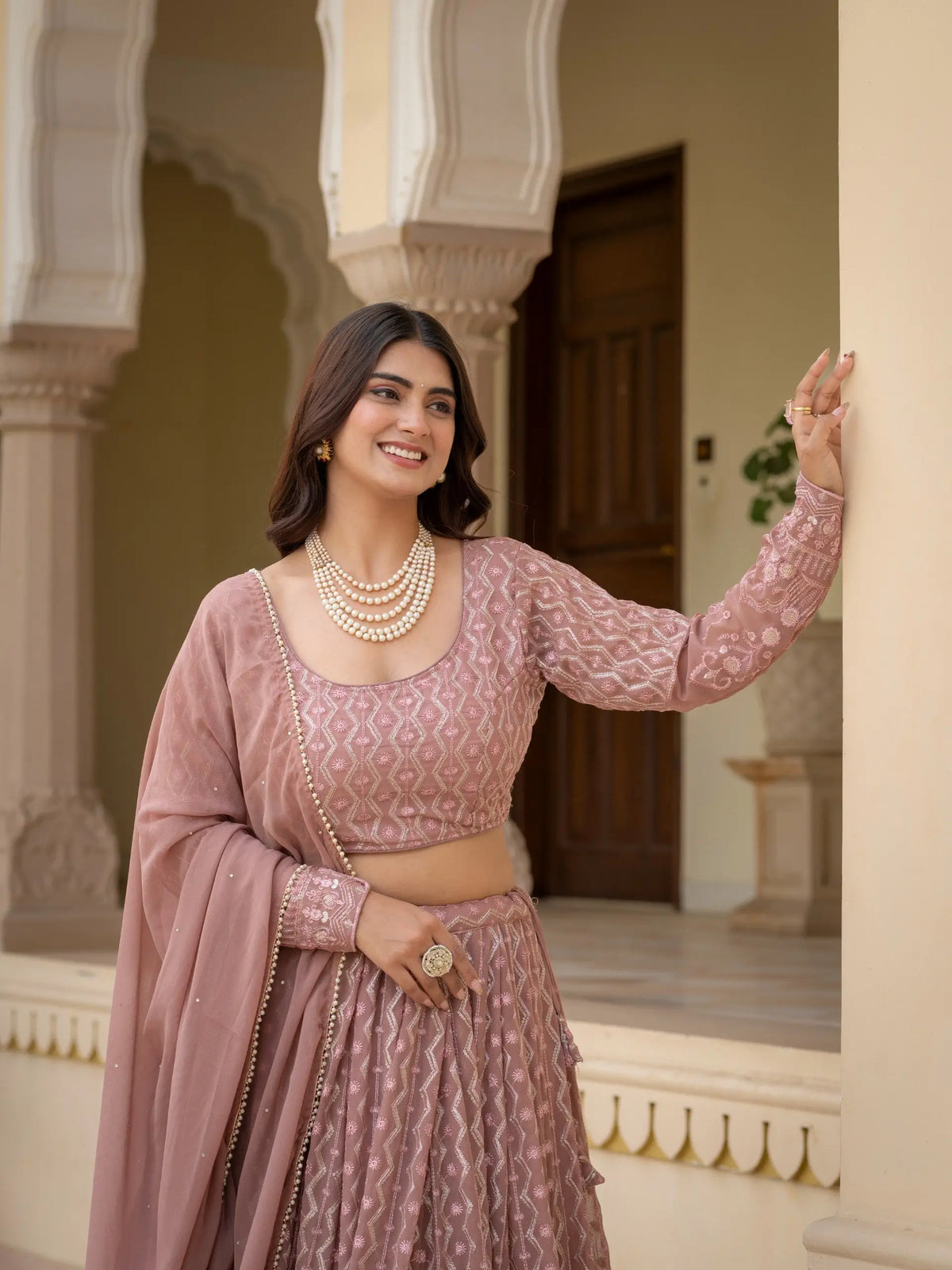 Embroidered Georgette Lehenga Choli for Wedding and Festive Occasions
