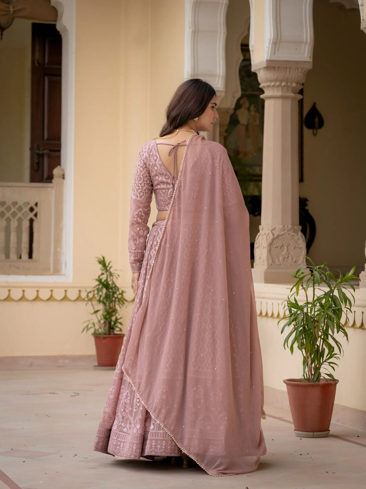 Embroidered Georgette Lehenga Choli for Wedding and Festive Occasions
