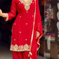 Embroidered Georgette Palazzo Suit Set