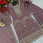 Embroidered Georgette Palazzo Suit Set