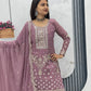Embroidered Georgette Palazzo Suit Set