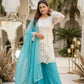Embroidered Georgette Palazzo Suit for Festive and Wedding Occasions