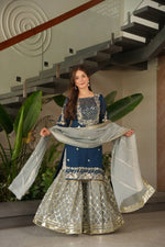 Embroidered Georgette Palazzo Suit with Dupatta