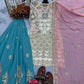 Embroidered Georgette Palazzo Suit with Mirror Work