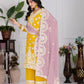 Embroidered Georgette Palazzo Suit with Mirror Work