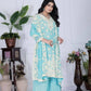 Embroidered Georgette Palazzo Suit with Mirror Work