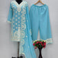 Embroidered Georgette Palazzo Suit with Mirror Work