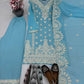 Embroidered Georgette Palazzo Suit with Mirror Work
