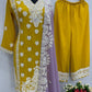 Embroidered Georgette Palazzo Suit with Mirror Work
