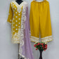 Embroidered Georgette Palazzo Suit with Mirror Work