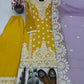 Embroidered Georgette Palazzo Suit with Mirror Work
