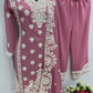 Embroidered Georgette Palazzo Suit with Mirror Work