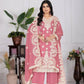 Embroidered Georgette Palazzo Suit with Mirror Work