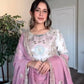 Embroidered Georgette Palazzo Suit with Mirror Work