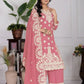 Embroidered Georgette Palazzo Suit with Mirror Work