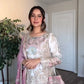 Embroidered Georgette Palazzo Suit with Mirror Work