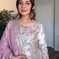 Embroidered Georgette Palazzo Suit with Mirror Work
