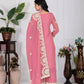 Embroidered Georgette Palazzo Suit with Mirror Work