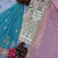 Embroidered Georgette Palazzo Suit with Mirror Work