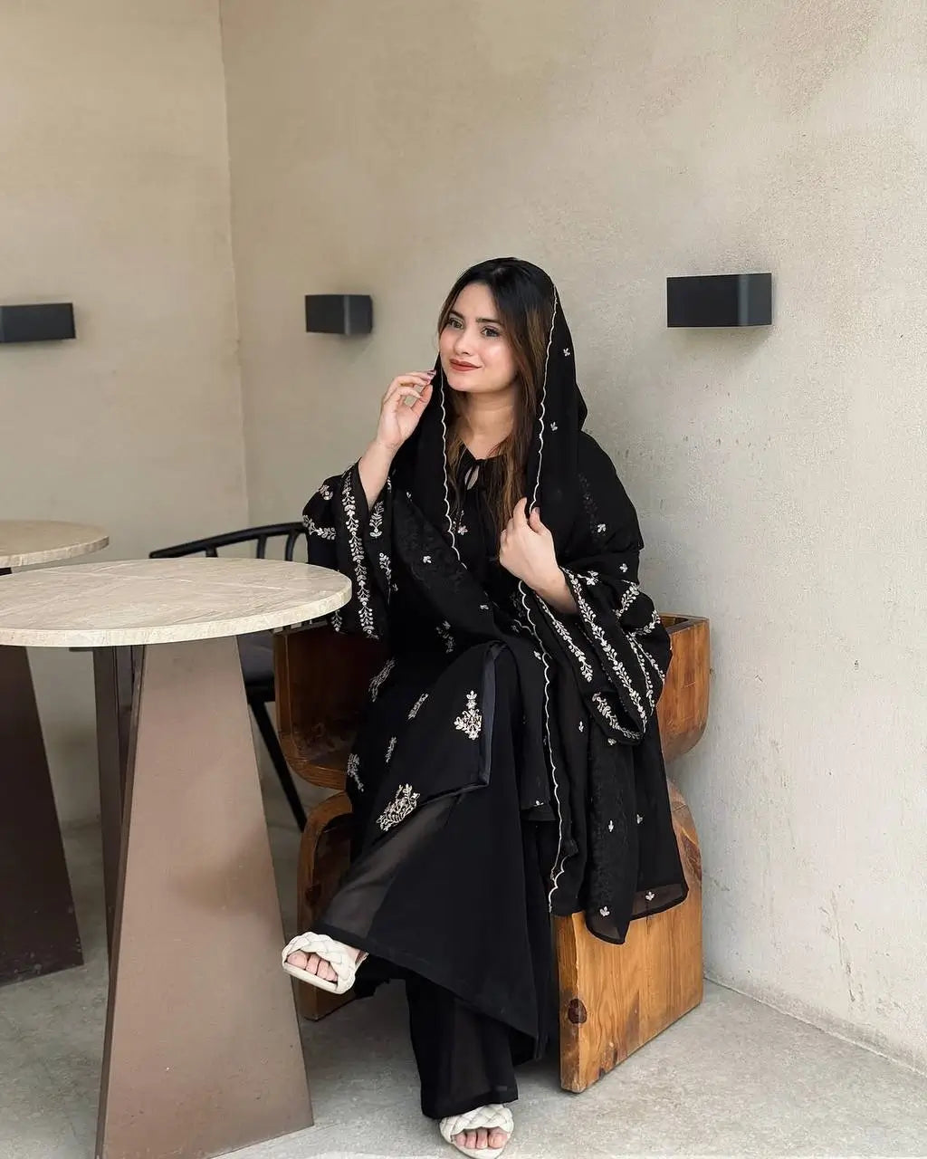 Embroidered Georgette Pant Palazzo Suit Set