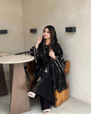 Embroidered Georgette Pant Palazzo Suit Set