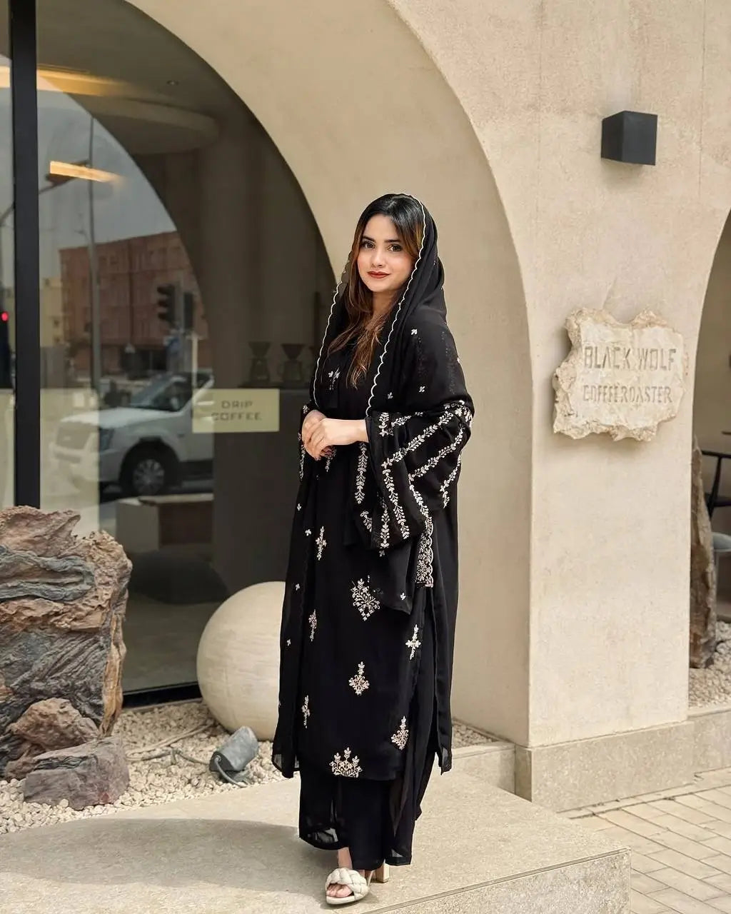 Embroidered Georgette Pant Palazzo Suit Set