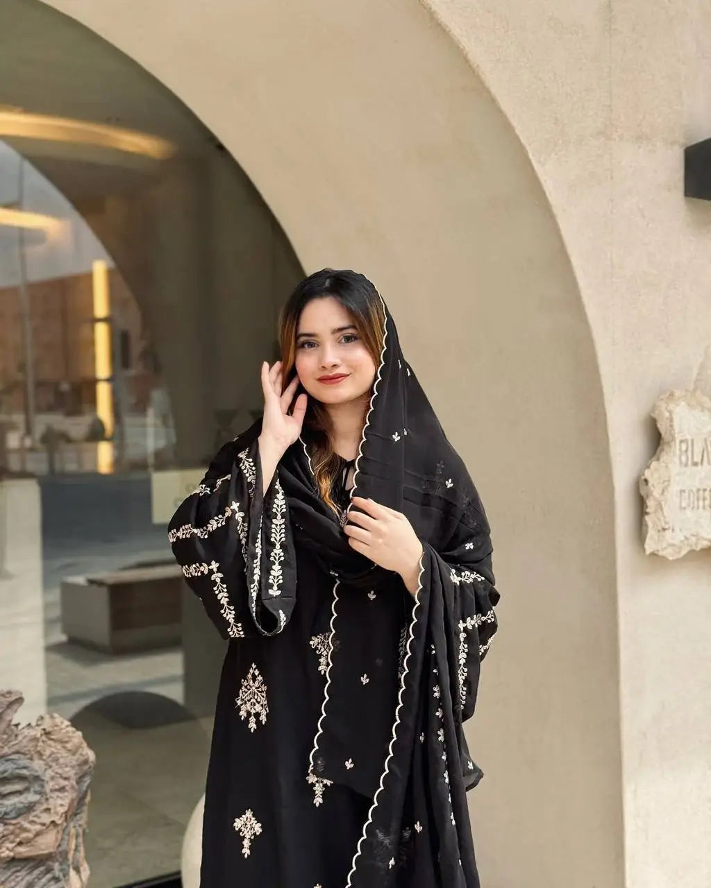 Embroidered Georgette Pant Palazzo Suit Set