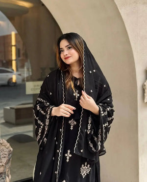 Embroidered Georgette Pant Palazzo Suit Set