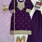 Embroidered Georgette Plazo Suit Set