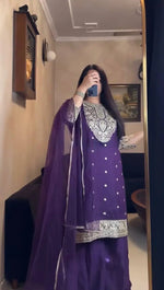 Embroidered Georgette Plazo Suit Set