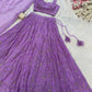 Embroidered Georgette Sequins Lehenga Set with Dupatta