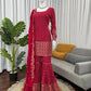 Embroidered Georgette Sharara Set with Dupatta