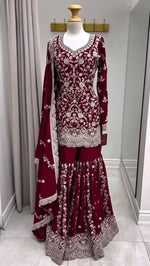 Embroidered Georgette Sharara Set