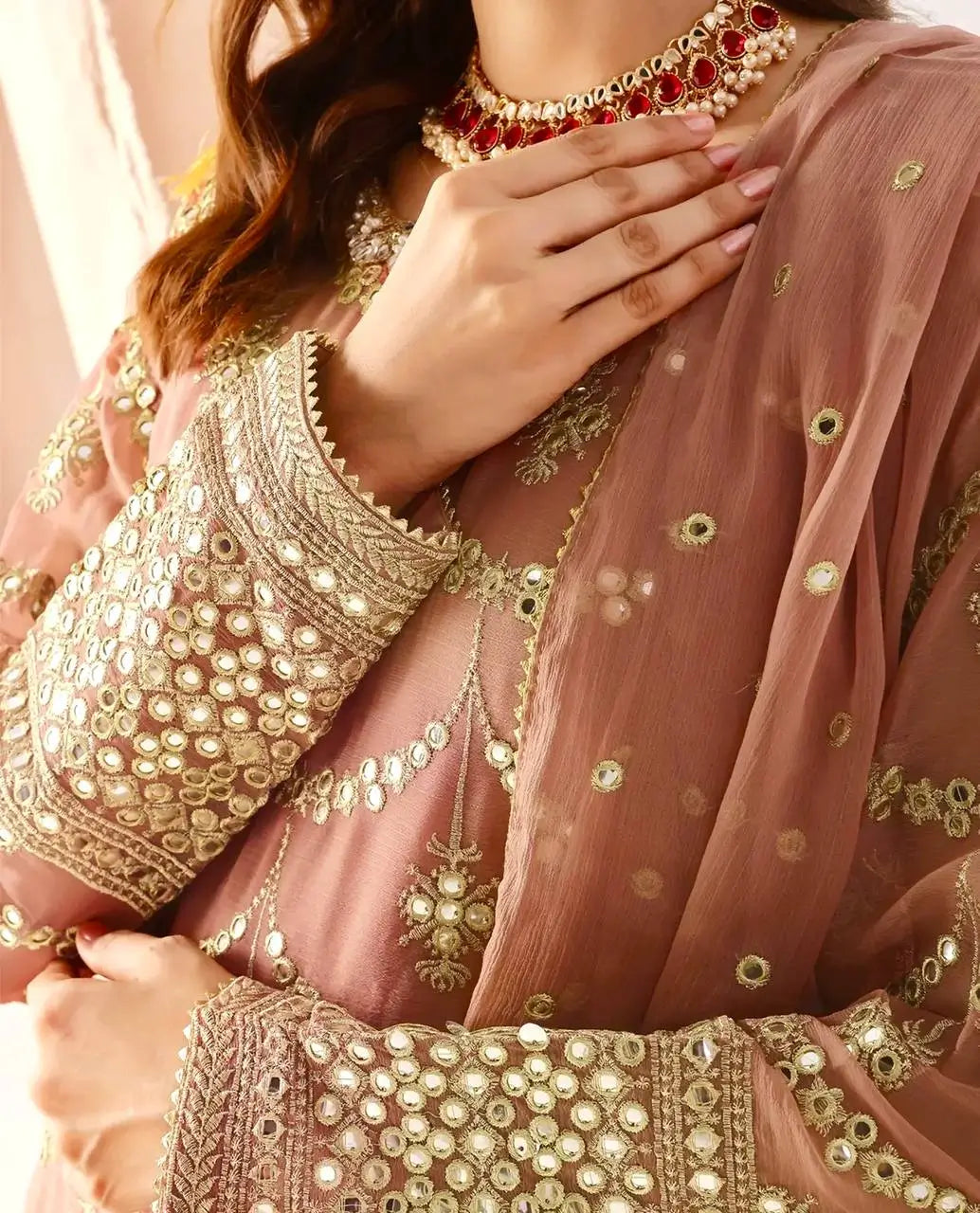 Embroidered Georgette Sharara Suit