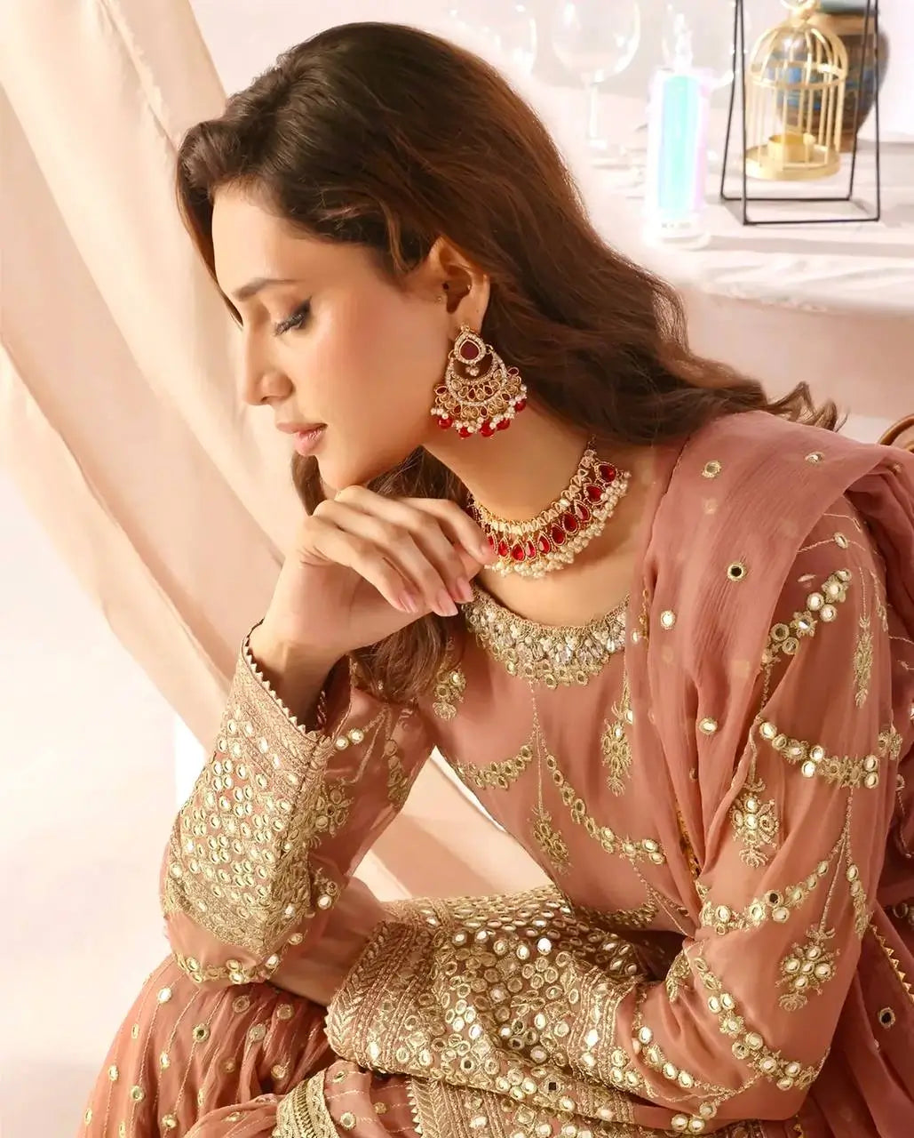 Embroidered Georgette Sharara Suit