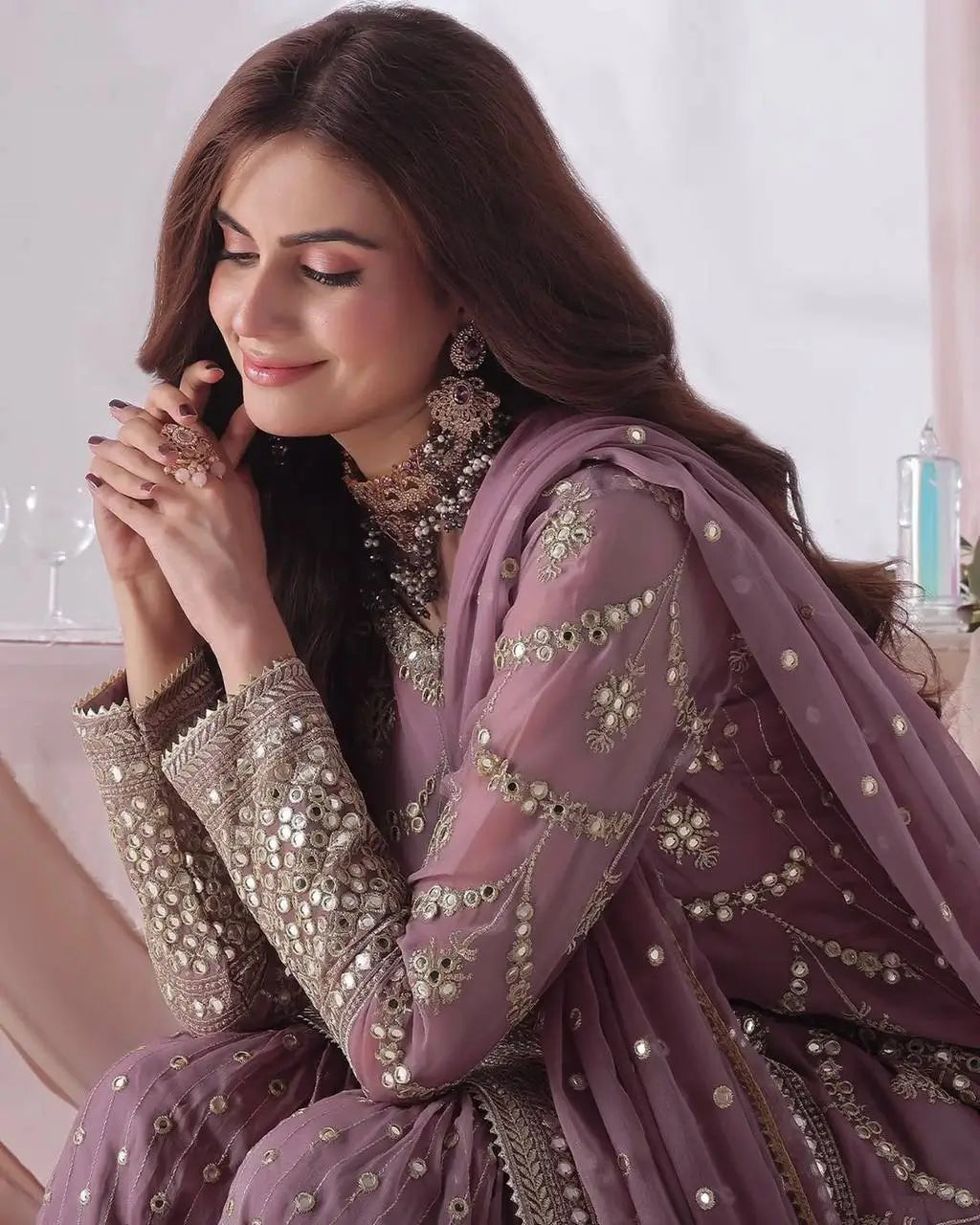 Embroidered Georgette Sharara Suit
