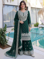Embroidered Georgette Sharara Suit Set